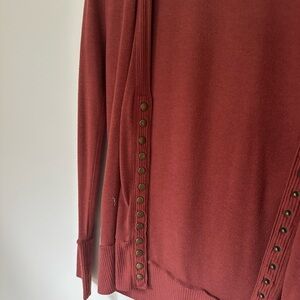 Rust Red Sweater with Button Detail zenena Outfitters